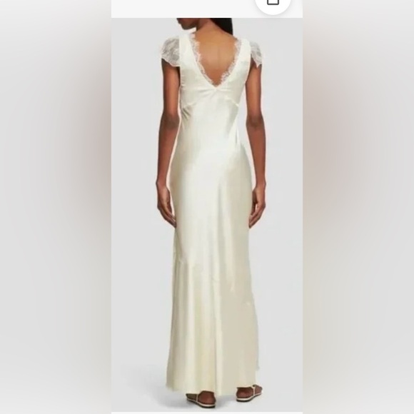 Lace Trim Maxi Slip Dress Sleeveless Party‎ Wedding Guest Elegant Evening Gown - Picture 10 of 11